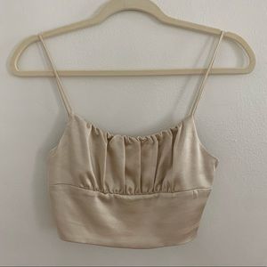 Zara satin crop tank